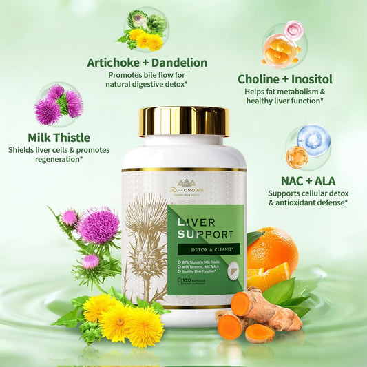 Liver Support Supplement for Detox & burn, Clear Skin  | Dr. CROWN