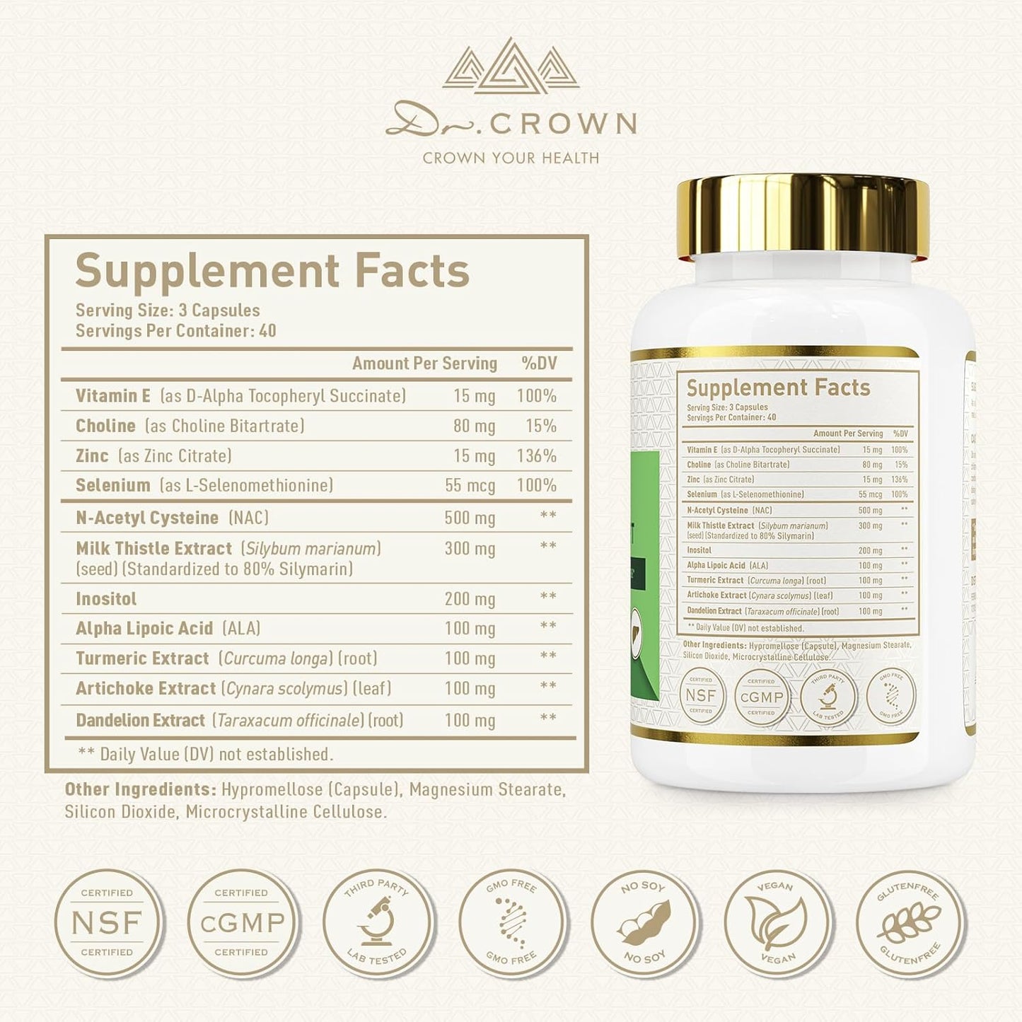 Liver Support Supplement for Detox & burn, Clear Skin  | Dr. CROWN