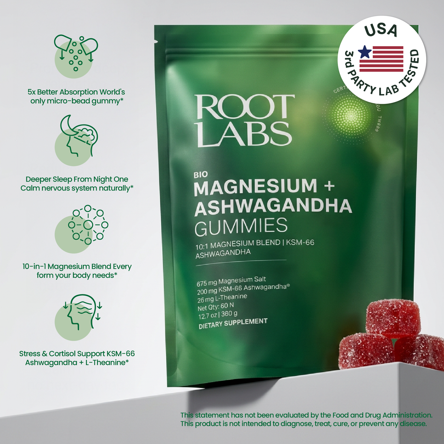 Root Labs |  Liposomal Magnesium + Ashwagandha Gummies
